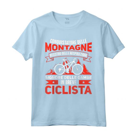 Bicicletta Detto Divertenti Ciclista Bici Mountain Bike Maglietta - Conquistatore delle Montagne - Ideale come Regalo per Ciclisti