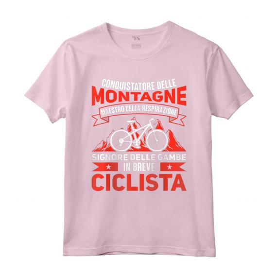 Bicicletta Detto Divertenti Ciclista Bici Mountain Bike Maglietta - Conquistatore delle Montagne - Ideale come Regalo per Ciclisti