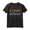 Rainbow Love Who You Want - Retro Vintage LGBTQ Pride Maglietta - Sostegno Love Equality - Perfetta per Mese dell'Orgoglio e Parate