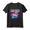I Kiss Boys And Girls - Bisex Orgoglio Bisessuale LGBTQ+ Maglietta - Abbigliamento per Marcia dell'Orgoglio Arcobaleno