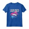 I Kiss Boys And Girls - Bisex Orgoglio Bisessuale LGBTQ+ Maglietta - Abbigliamento per Marcia dell'Orgoglio Arcobaleno