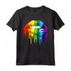 Sexy Arcobaleno Labbra Shirt LGBT Gay Lesbiche Maglietta - Labbra Arcobaleno - Amore è Amore - Ideale per Regalo Compleanno o Natale