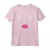 Bella Rosa Labbra Squadra Ciglia Lunghe Trucco Bellezza Blogger Maglietta - Stile Carino per Amanti del Trucco e delle Ciglia