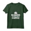 Donna Blogging Inizia con Caffè Divertente Maglietta Collo a V - Ideale per Amanti del Blogging e dell'Umorismo