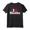 I LOVE HEART SICILIA SICILIA ITALIA Maglietta - Esprimi il tuo affetto per la Sicilia Italia - Stile Testo Bianco