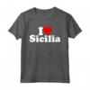 I LOVE HEART SICILIA SICILIA ITALIA Maglietta - Esprimi il tuo affetto per la Sicilia Italia - Stile Testo Bianco