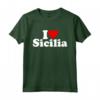 I LOVE HEART SICILIA SICILIA ITALIA Maglietta - Esprimi il tuo affetto per la Sicilia Italia - Stile Testo Bianco