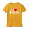 I LOVE HEART SICILIA SICILIA ITALIA Maglietta - Esprimi il tuo affetto per la Sicilia Italia - Stile Testo Bianco
