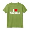 I LOVE HEART SICILIA SICILIA ITALIA Maglietta - Esprimi il tuo affetto per la Sicilia Italia - Stile Testo Bianco