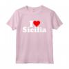 I LOVE HEART SICILIA SICILIA ITALIA Maglietta - Esprimi il tuo affetto per la Sicilia Italia - Stile Testo Bianco