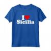 I LOVE HEART SICILIA SICILIA ITALIA Maglietta - Esprimi il tuo affetto per la Sicilia Italia - Stile Testo Bianco