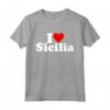 I LOVE HEART SICILIA SICILIA ITALIA Maglietta - Esprimi il tuo affetto per la Sicilia Italia - Stile Testo Bianco