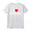 I LOVE HEART SICILIA SICILIA ITALIA Maglietta - Esprimi il tuo affetto per la Sicilia Italia - Stile Testo Bianco