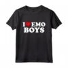I Love Emo Boys - Divertente Stile Emo Boys - Cuore Rosso Maglietta per Ragazzi - Ideale per Amanti della Moda Emo