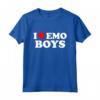 I Love Emo Boys - Divertente Stile Emo Boys - Cuore Rosso Maglietta per Ragazzi - Ideale per Amanti della Moda Emo