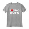 I Love Emo Boys - Divertente Stile Emo Boys - Cuore Rosso Maglietta per Ragazzi - Ideale per Amanti della Moda Emo
