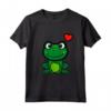 Carino Piccola Rana Verde con Cuore - Maglietta Design Carino per Amanti delle Rane