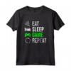Eat Sleep Game Repeat - Gamer Videogiochi Maglietta - Regalo Compleanno per Videogiocatori