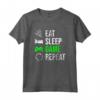 Eat Sleep Game Repeat - Gamer Videogiochi Maglietta - Regalo Compleanno per Videogiocatori