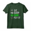 Eat Sleep Game Repeat - Gamer Videogiochi Maglietta - Regalo Compleanno per Videogiocatori