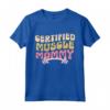 Certificato Muscle Mommy Groovy Pompa - T-shirt Sollevamento Pesi Donna - Ideale come Regalo per Amiche della Palestra - Leggera e Confortevole