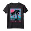 Miami Beach T-shirt Florida Miami Palm Trees - Maglietta Souvenir Estiva con Grafica Retrò per Uomo, Donna e Bambini - Regalo Unico per Amanti di Miami