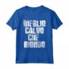 HapTiger Divertente Vintage Maglietta - Meglio Calvo che Biondo - Regalo per Uomo Calvo Ironico
