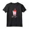 HapTiger I love Boba Milk Tea - Maglietta Regalo per Amanti delle Bevande Bubble Tea - Leggera e Divertente