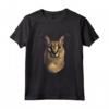 Big Floppa alias Gregory - Maglietta Meme Low Poly Caracal Cat con Orecchie Grandi - Ideale per gli Amanti dei Meme e dei Gatti
