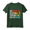 Eat Sleep Fencing Repeat - Maglietta da Scherma per Appassionati - Abbigliamento Ideale per Allenamenti e Gare