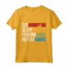 Eat Sleep Fencing Repeat - Maglietta da Scherma per Appassionati - Abbigliamento Ideale per Allenamenti e Gare