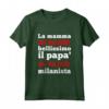 HapTiger Maglietta - La Mamma mi ha fatto Bellissimo il Papa' mi ha fatto Milanista - Ideale Regalo per Bambini Milanisti