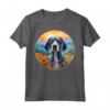 Simpatico Cucciolo Bluetick Coonhound Flower Mountain Sunset Maglietta - Ideale per Amanti dei Cani e della Natura - Acquista Online