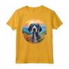 Simpatico Cucciolo Bluetick Coonhound Flower Mountain Sunset Maglietta - Ideale per Amanti dei Cani e della Natura - Acquista Online