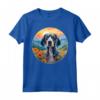 Simpatico Cucciolo Bluetick Coonhound Flower Mountain Sunset Maglietta - Ideale per Amanti dei Cani e della Natura - Acquista Online