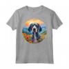 Simpatico Cucciolo Bluetick Coonhound Flower Mountain Sunset Maglietta - Ideale per Amanti dei Cani e della Natura - Acquista Online