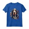Bluetick Coonhound Pride - Maglietta Bandiera USA per Amanti dei Cani - Ideale per Festività Americane