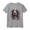 Bluetick Coonhound Pride - Maglietta Bandiera USA per Amanti dei Cani - Ideale per Festività Americane