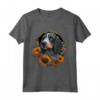 Sunflower Hippie Floral Bluetick Coonhound Cane Maglietta - Retro '70s Style - Ideale per Amanti dei Cani e Fioristi