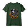 Sunflower Hippie Floral Bluetick Coonhound Cane Maglietta - Retro '70s Style - Ideale per Amanti dei Cani e Fioristi