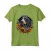 Sunflower Hippie Floral Bluetick Coonhound Cane Maglietta - Retro '70s Style - Ideale per Amanti dei Cani e Fioristi