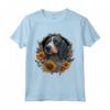 Sunflower Hippie Floral Bluetick Coonhound Cane Maglietta - Retro '70s Style - Ideale per Amanti dei Cani e Fioristi