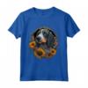 Sunflower Hippie Floral Bluetick Coonhound Cane Maglietta - Retro '70s Style - Ideale per Amanti dei Cani e Fioristi