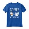 Kettlebells & Coffee - Divertente T-shirt per l'Allenamento HIIT in Palestra - Ideale per Amanti del Fitness e del Caffè