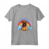 Donna Carino Boerboel Rainbow Cloud South African Mastiff Puppy Dog Maglietta con Collo a V - Felicità Boerboel T-shirt per Amanti dei Cani