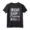 HapTiger Caccia Sport Gioco Maglietta - Design Boomerang per Amanti dell'Australia - Mangiare Sonno Boomerang Ripetere