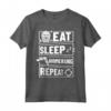 HapTiger Caccia Sport Gioco Maglietta - Design Boomerang per Amanti dell'Australia - Mangiare Sonno Boomerang Ripetere