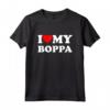I Love My Boppa Heart Maglietta - Ideale Regalo per il Nonno alla Festa del Papà - Leggera e Confortevole