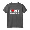 I Love My Boppa Heart Maglietta - Ideale Regalo per il Nonno alla Festa del Papà - Leggera e Confortevole