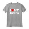 I Love My Boppa Heart Maglietta - Ideale Regalo per il Nonno alla Festa del Papà - Leggera e Confortevole